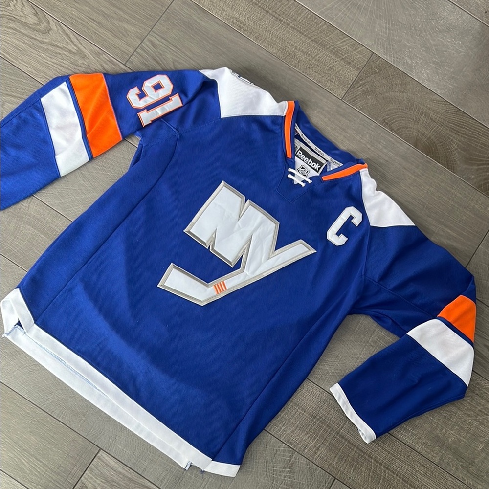 Reebok Blue and Orange Hockey Jersey